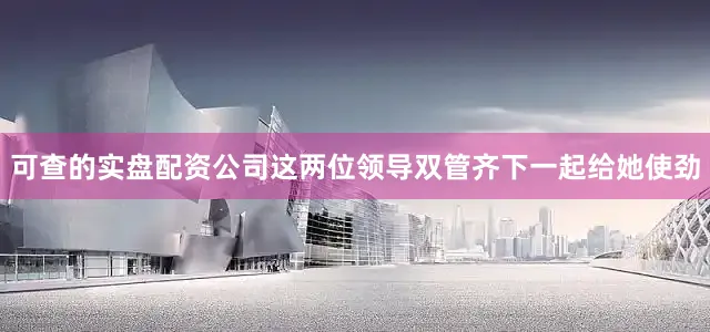 可查的实盘配资公司这两位领导双管齐下一起给她使劲
