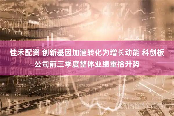 佳禾配资 创新基因加速转化为增长动能 科创板公司前三季度整体业绩重拾升势