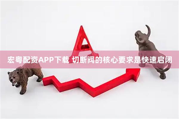 宏粤配资APP下载 切断阀的核心要求是快速启闭