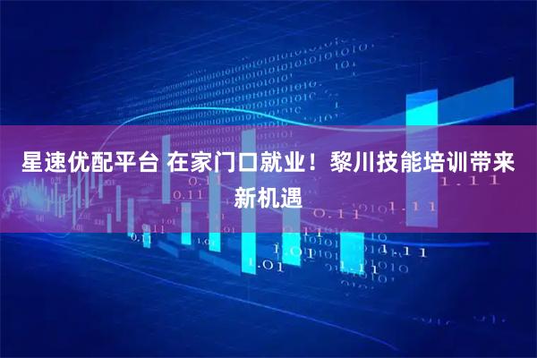 星速优配平台 在家门口就业！黎川技能培训带来新机遇